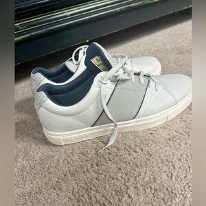 Ted Baker White and Gray Sneakers